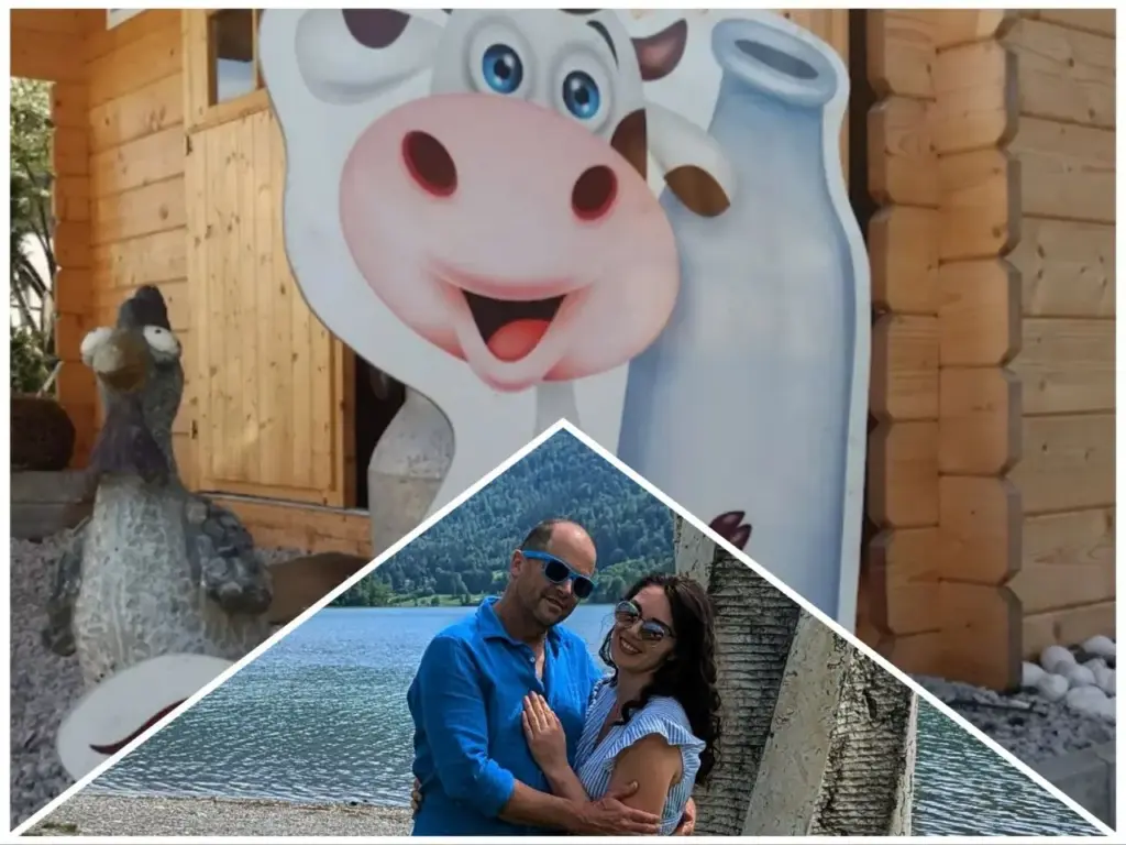 Hofladen am Matzerhof mit Rohmilch-Selbstbedienung und Kuh-Motiv